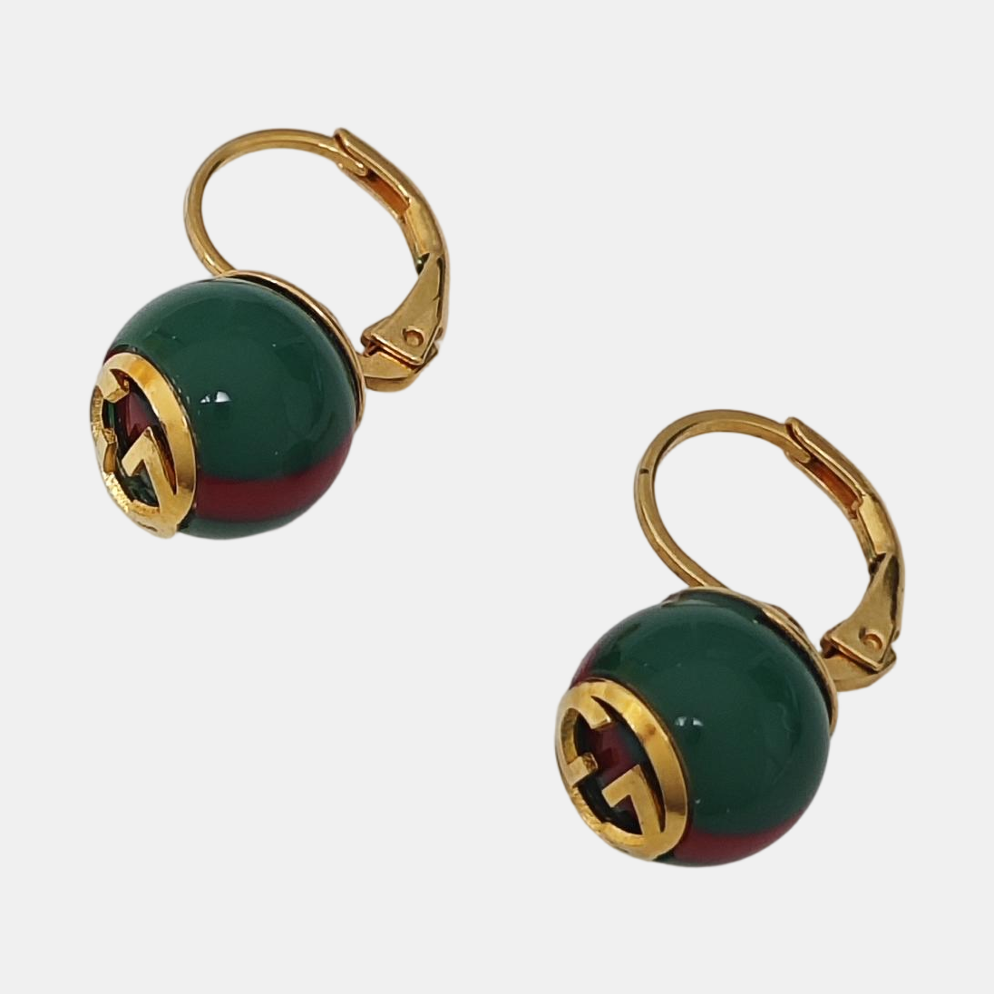 Metal Green Stud Earrings