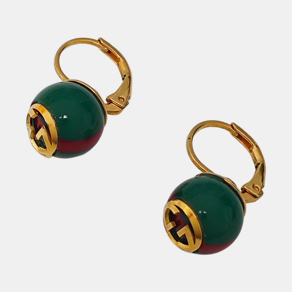 Metal Green Stud Earrings