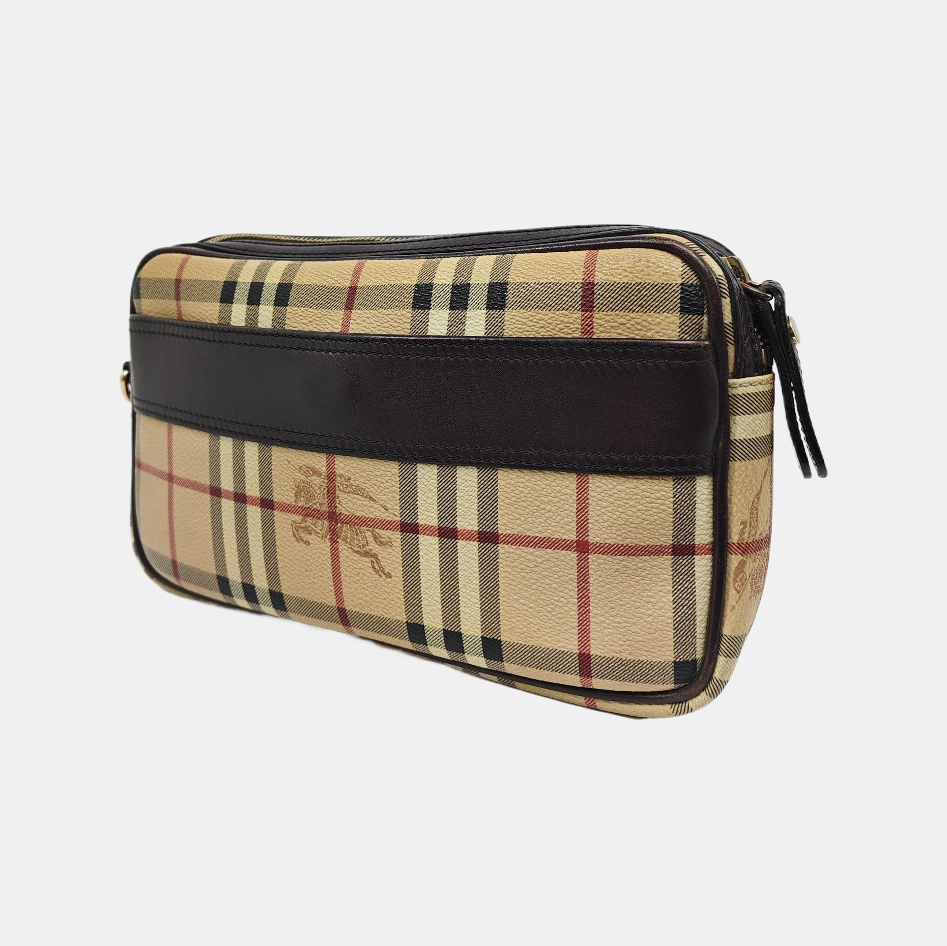 Coated Canvas Clutch Beige
