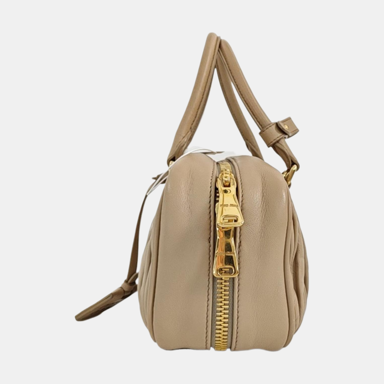 Arcadie Matelassé Large Quilted Lambskin Beige