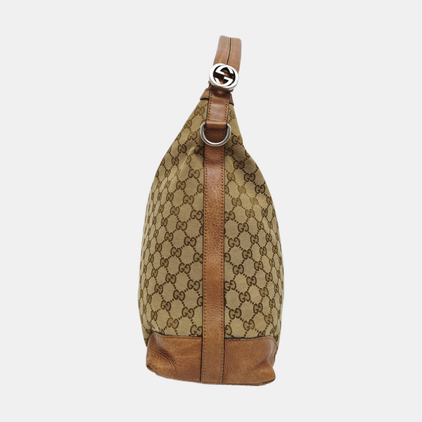 Monogram Canvas Shoulder Bag Beige