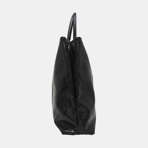 Monogram Coated Canvas Tote Bag Black
