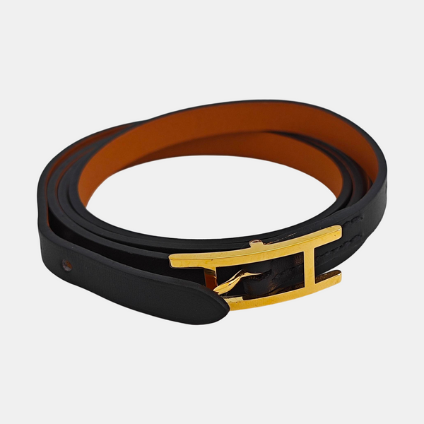 Hapi 3 Leather Black Bangle