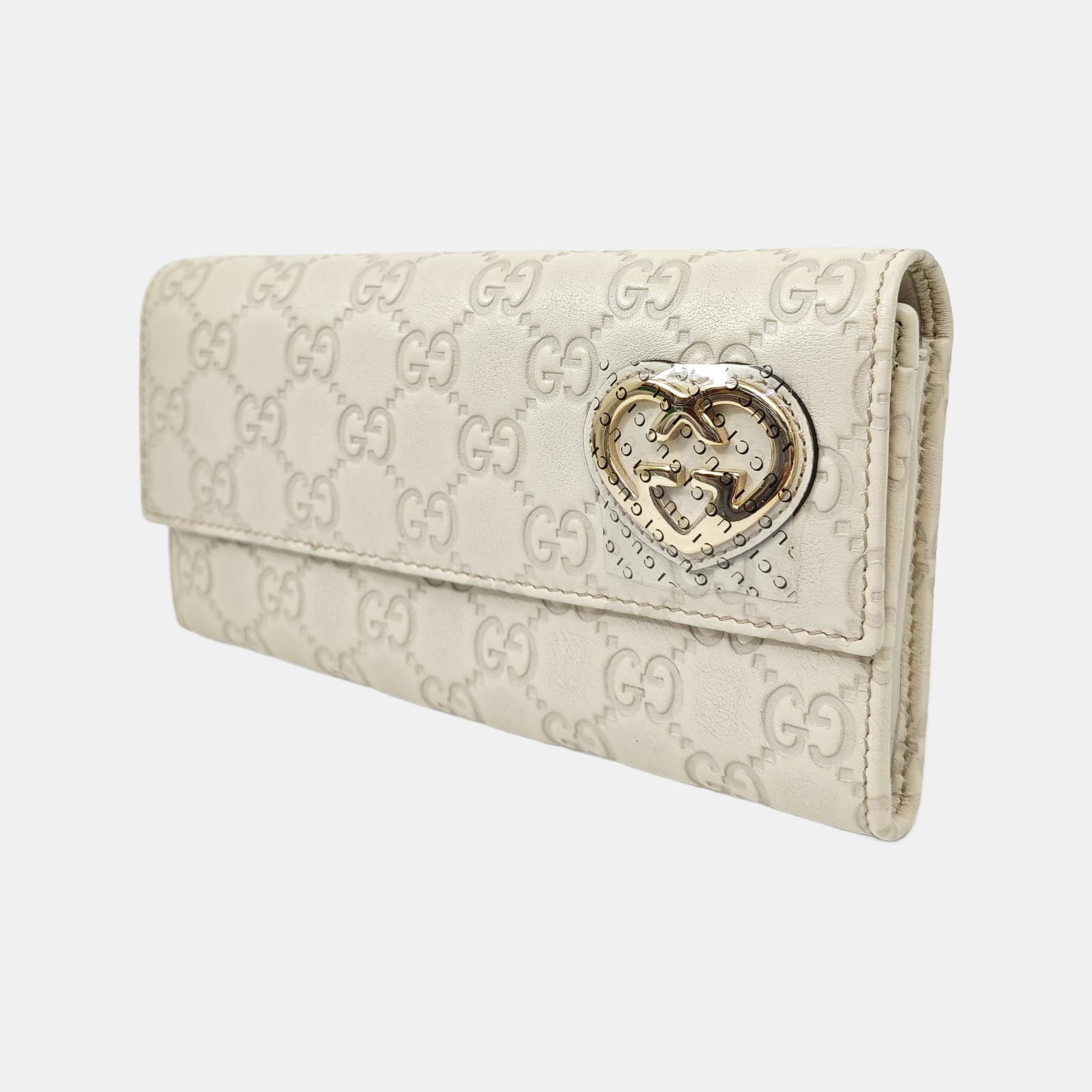 Lovely Monogram Calfskin White Wallet