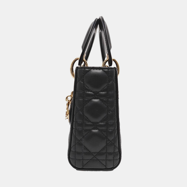 Lady Dior Mini Cannage Lambskin Black