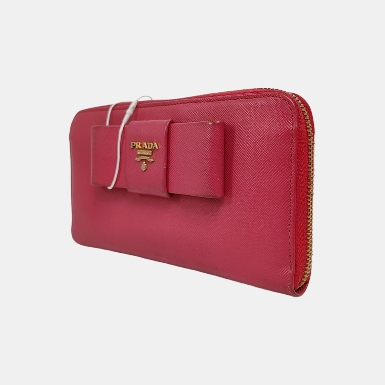 Fiocco Bow Saffiano Calfskin Red Wallet
