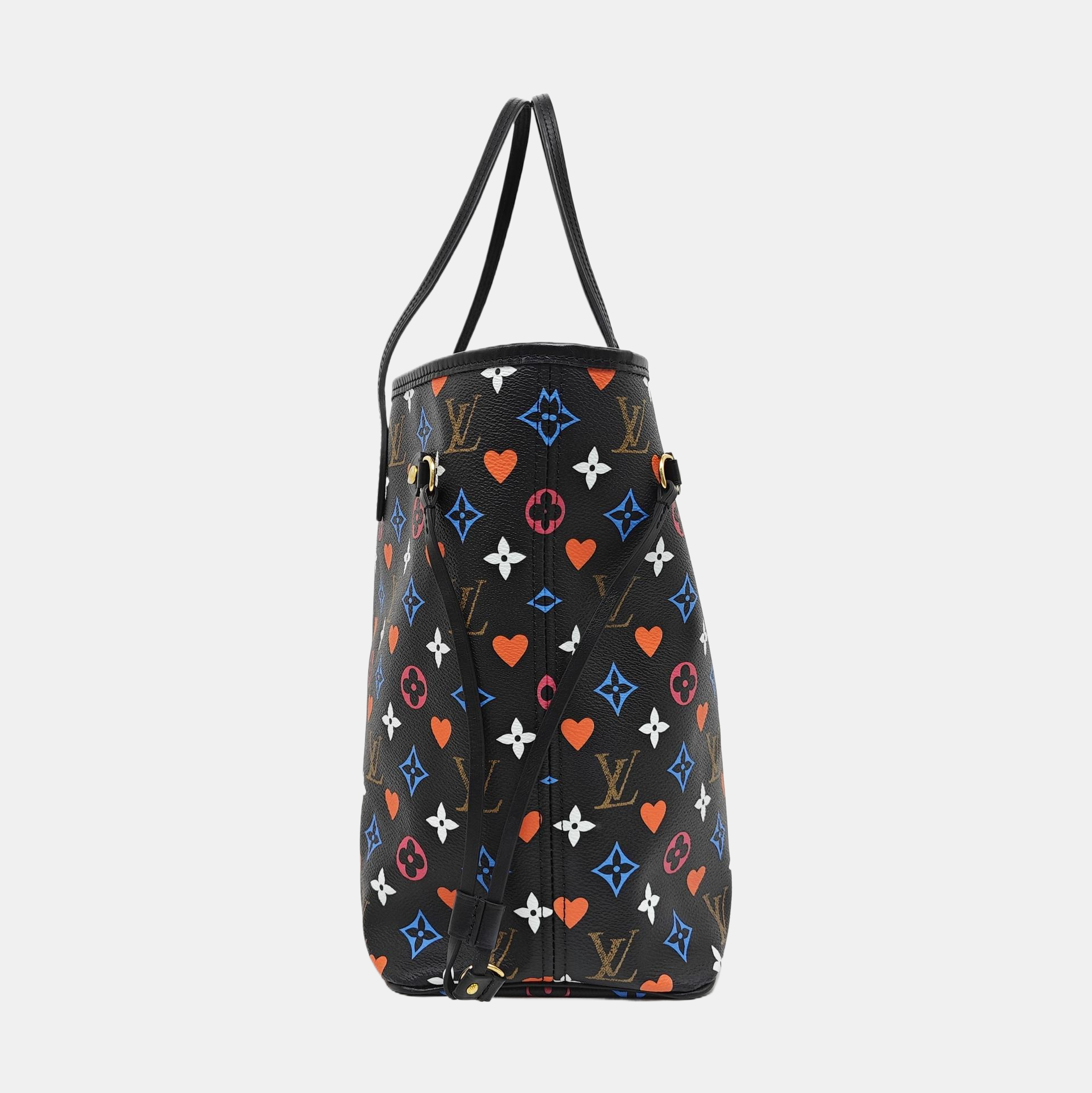 NEVERFULL MM Monogram Coated Canvas Black