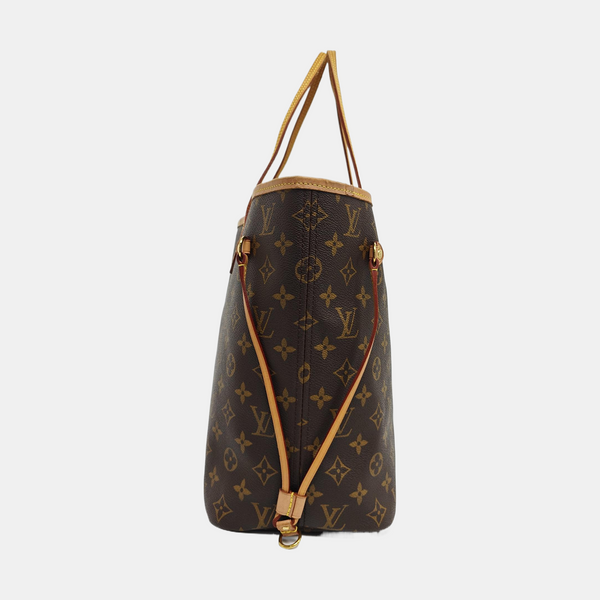 Authenticated pre-owned  NEVERFULL MM Monogram Coated Canvas Brown - Tote Bag at Looply