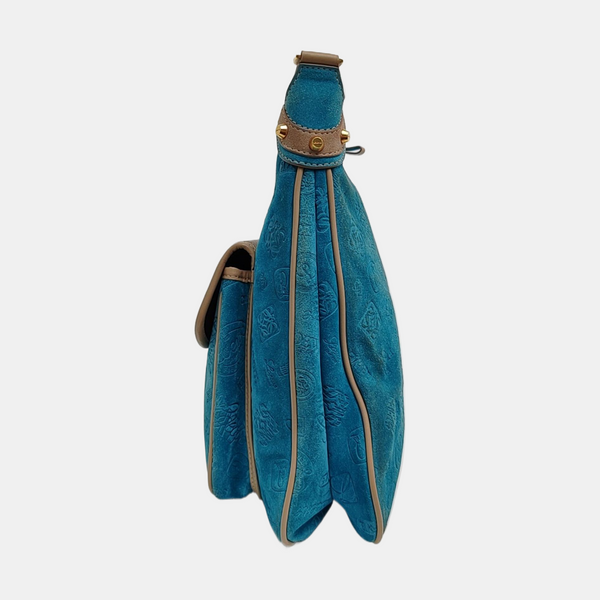 Suede Shoulder Bag Blue