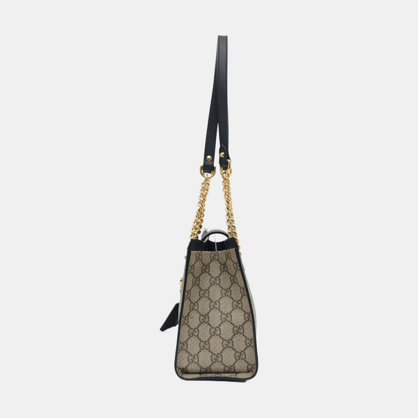 Padlock Small Monogram Coated Canvas Beige