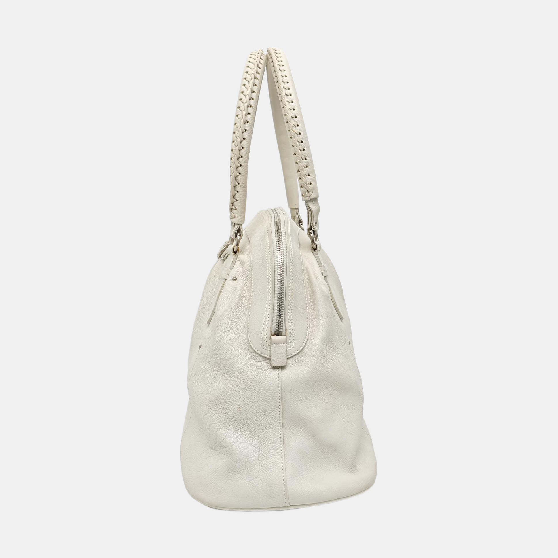 Calfskin Top Handle Bag White