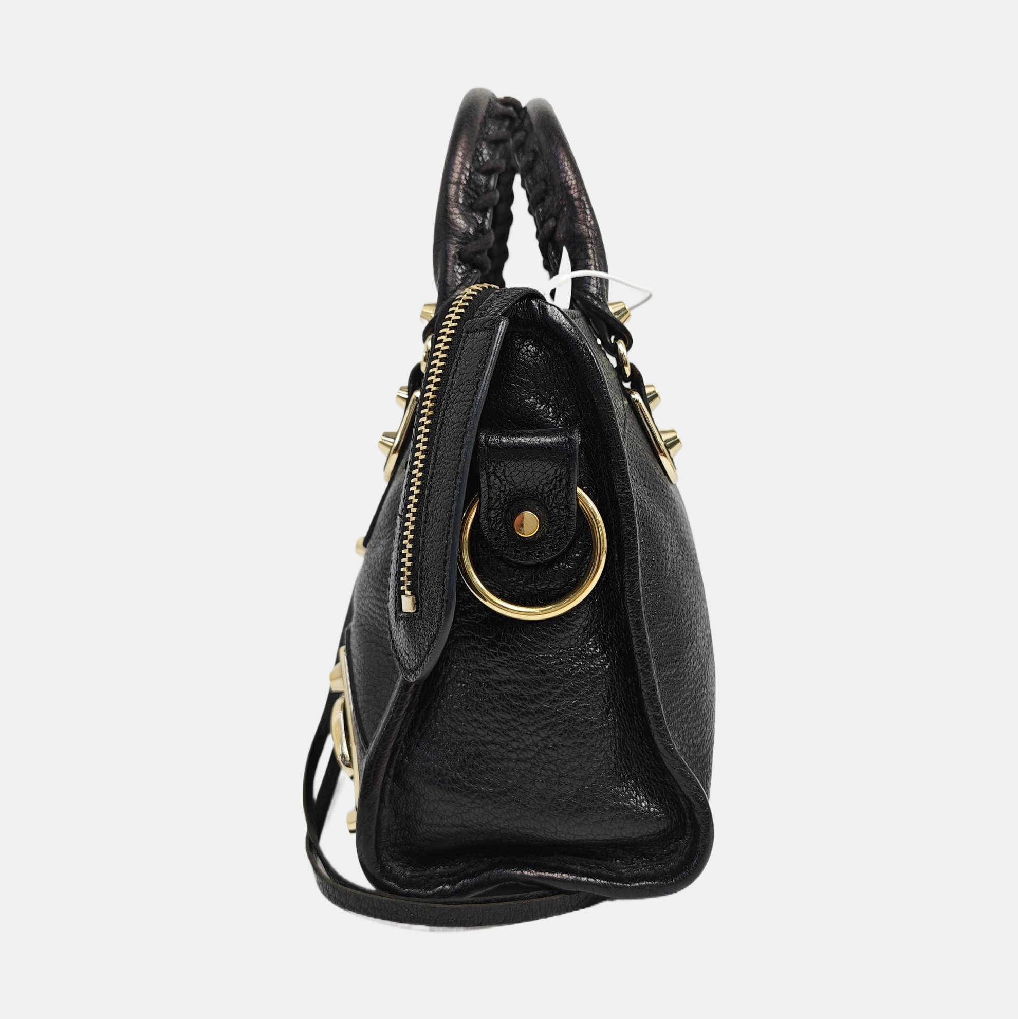 Classic Metallic Edge City Mini Lambskin Black