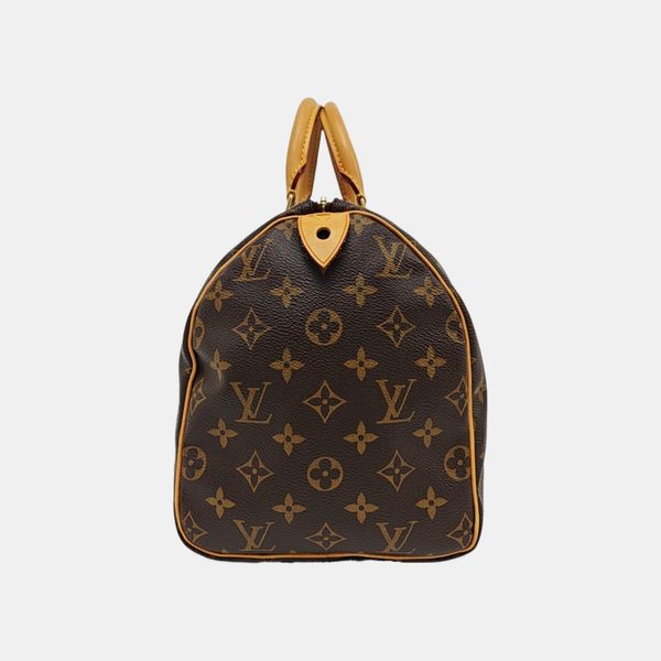 Authenticated pre-owned  SPEEDY 30 Monogram Coated Canvas Brown - Top Handle Bag at Looply