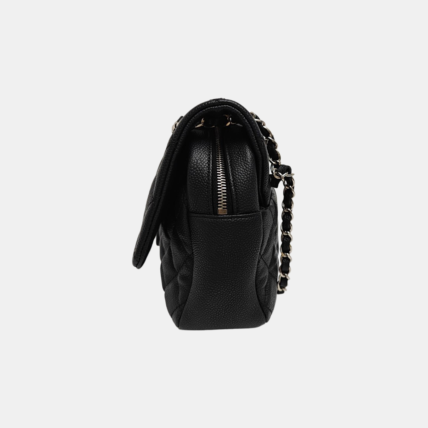 Large Quilted Grained Calfskin Black