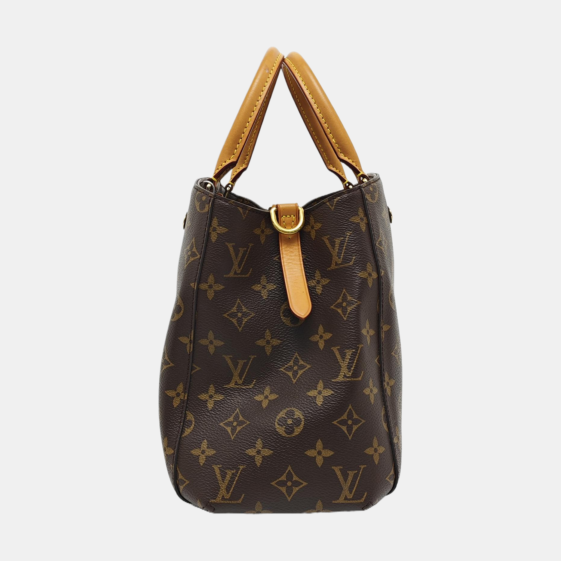 MONTAIGNE MM Monogram Coated Canvas Brown