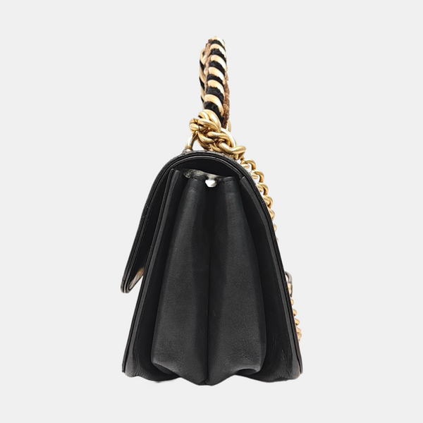 Quilted Calfskin Shoulder Bag Black