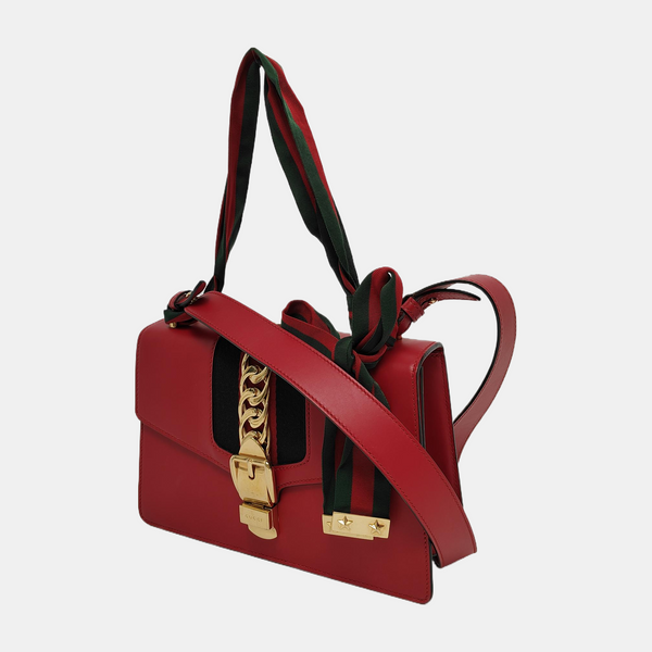 Authenticated pre-owned  Sylvie Small Calfskin Red - Shoulder Bag at Looply