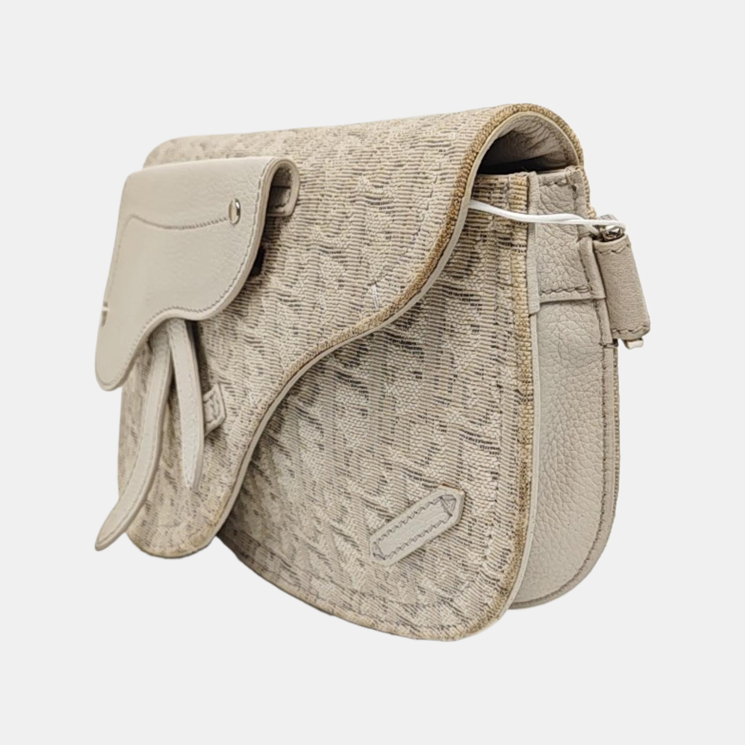 Saddle Medium Oblique Canvas Beige