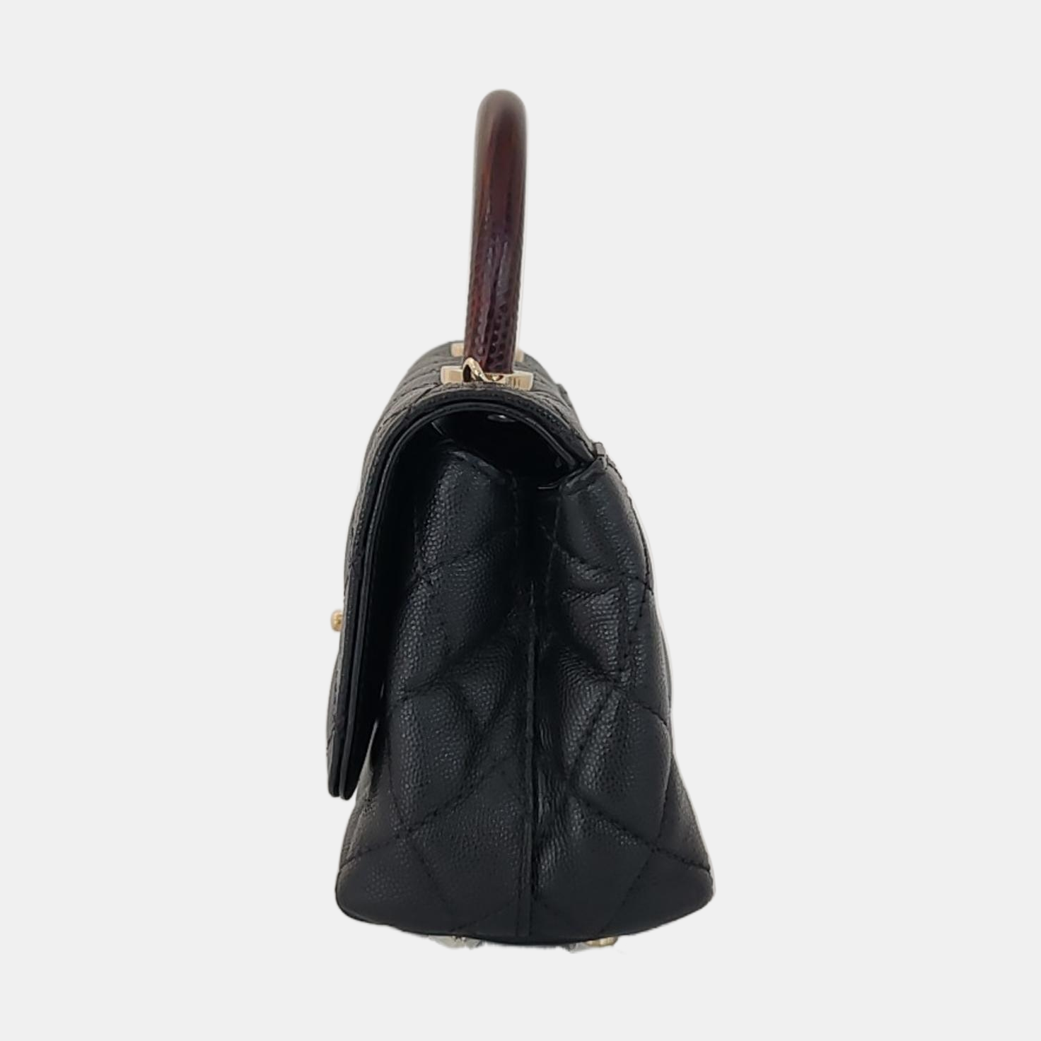 COCO HANDLE Mini Quilted Grained Calfskin Black