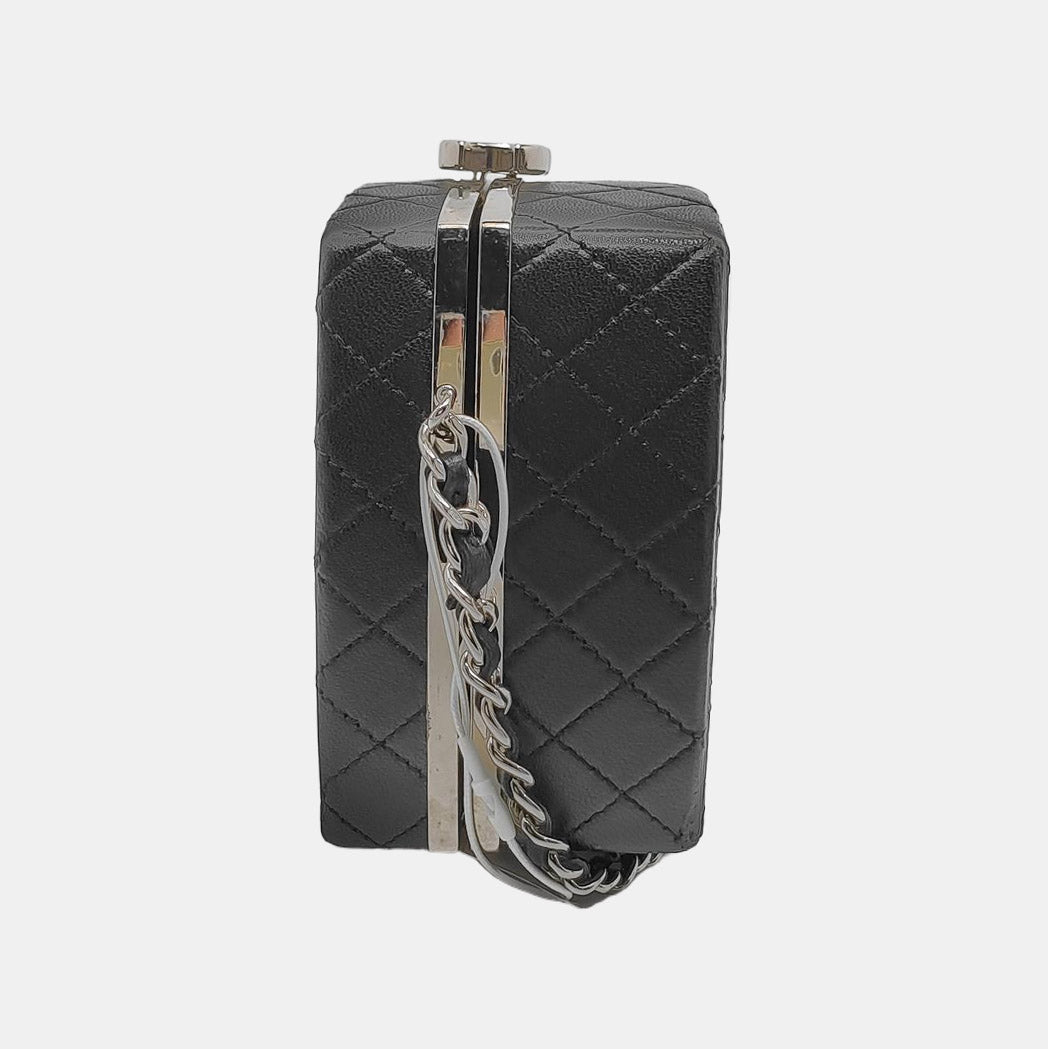 Large Quilted Lambskin Black