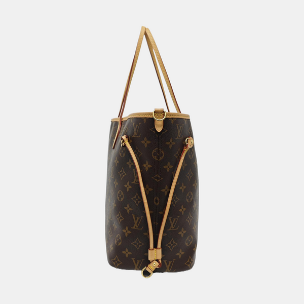 NEVERFULL MM Monogram Coated Canvas Brown
