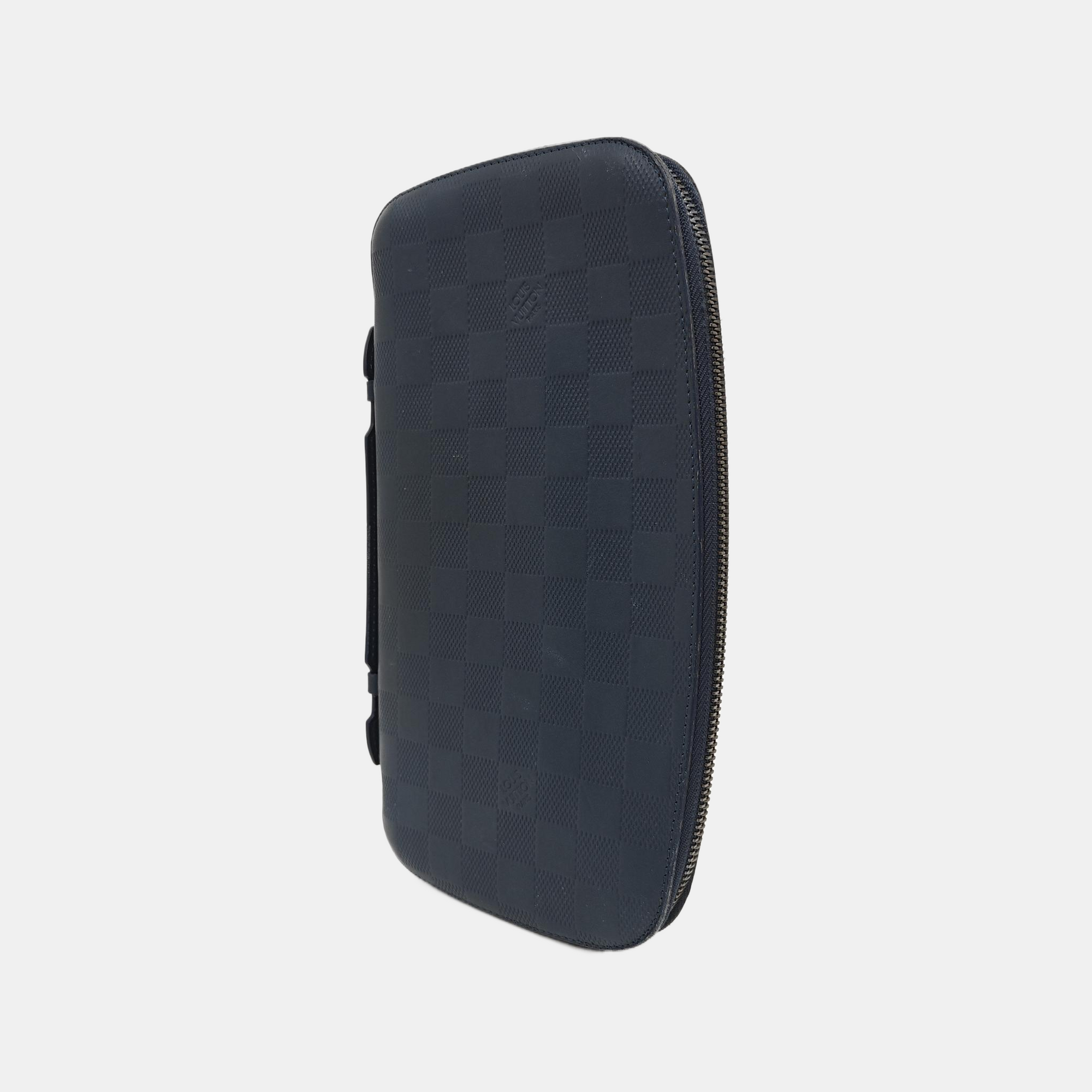 ATOLL Damier Calfskin Blue Wallet