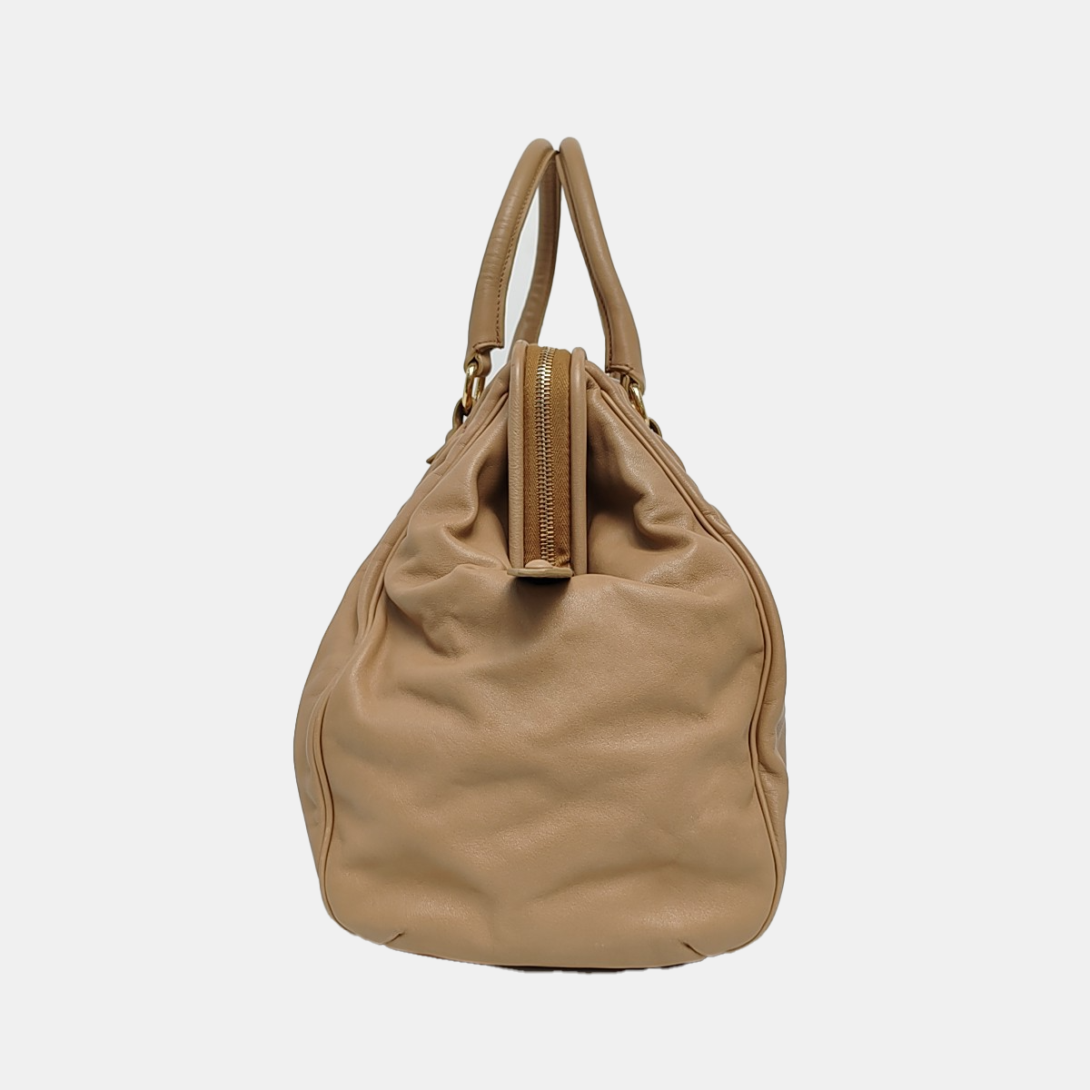 Quilted Calfskin Tote Bag Beige