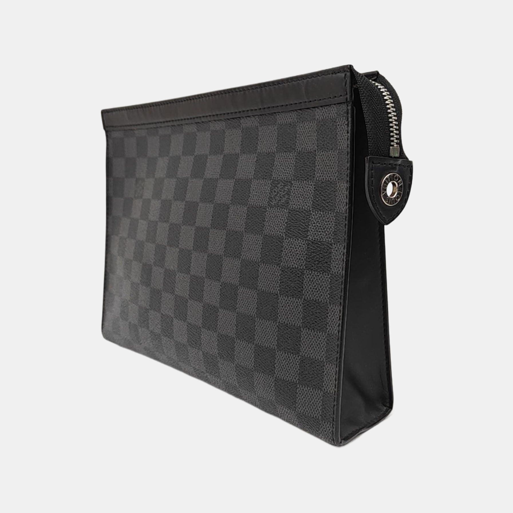 Pochette Voyag MM Damier Graphite Coated Canvas Gray