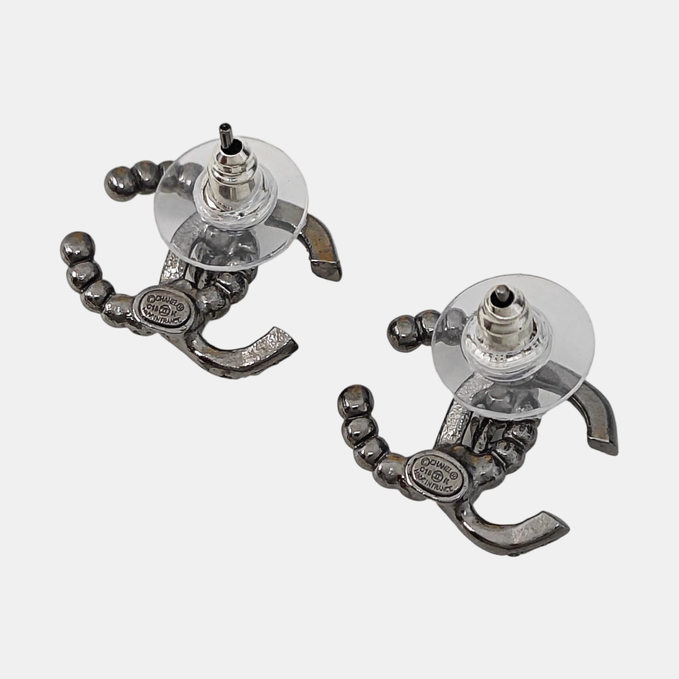 Metal Gray Stud Earrings