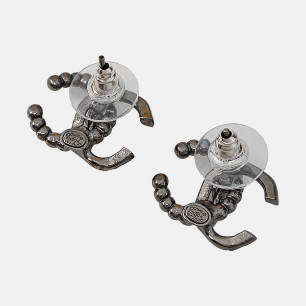 Metal Gray Stud Earrings