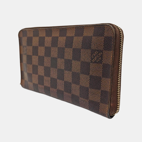 ZIPPY Damier Ebene Coated Canvas Brown Wallet