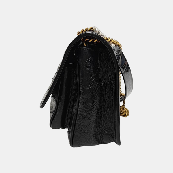 NIKI Small Chevron Calfskin Black
