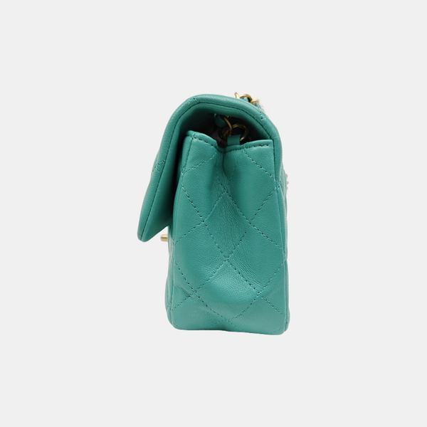 CLASSIC FLAP Mini Quilted Lambskin Green