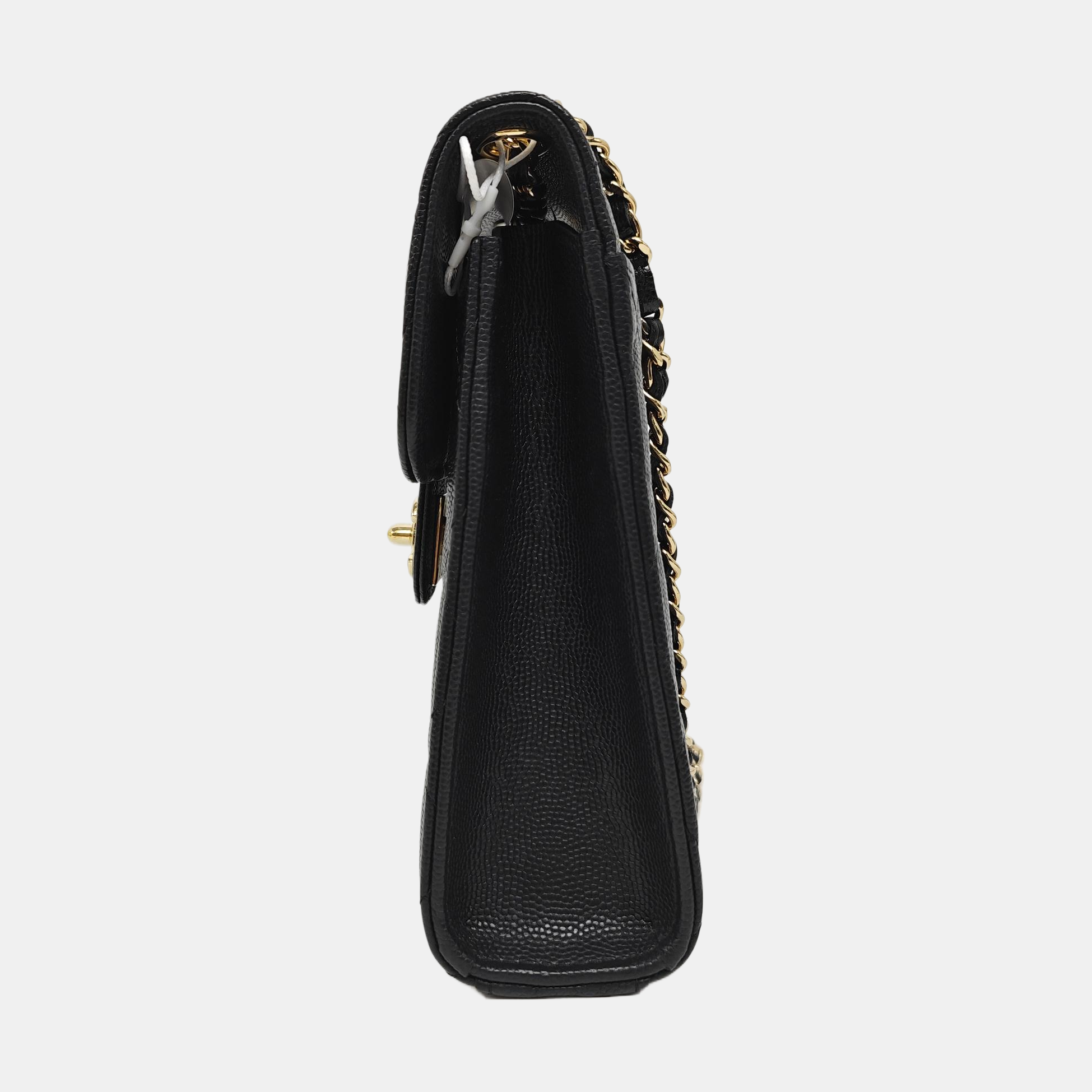 Grained Calfskin Shoulder Bag Black
