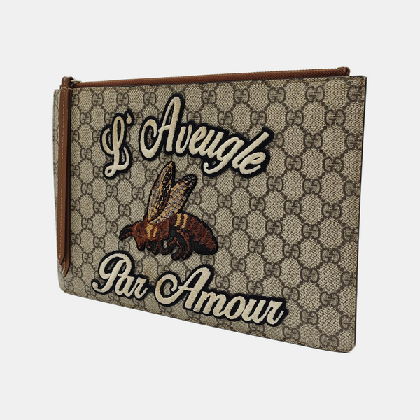 Coated Canvas Clutch Black