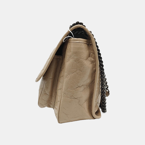 NIKI Medium Chevron Calfskin Beige
