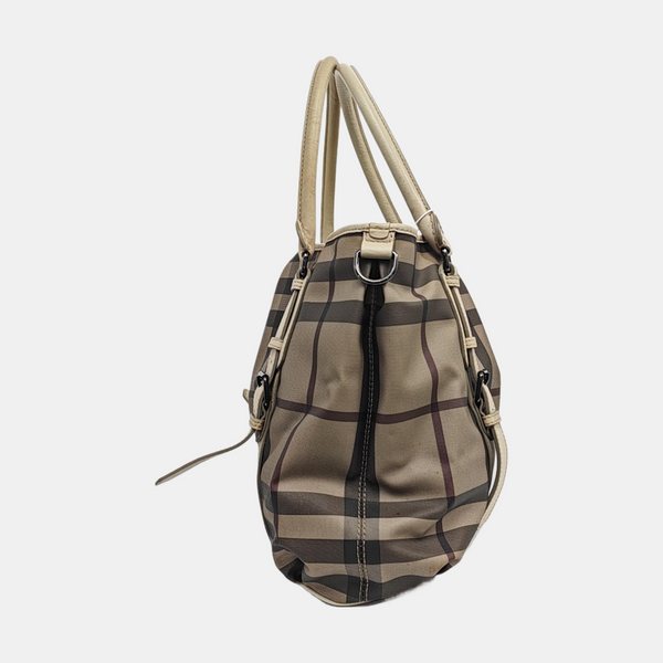 Coated Canvas Tote Bag Gray