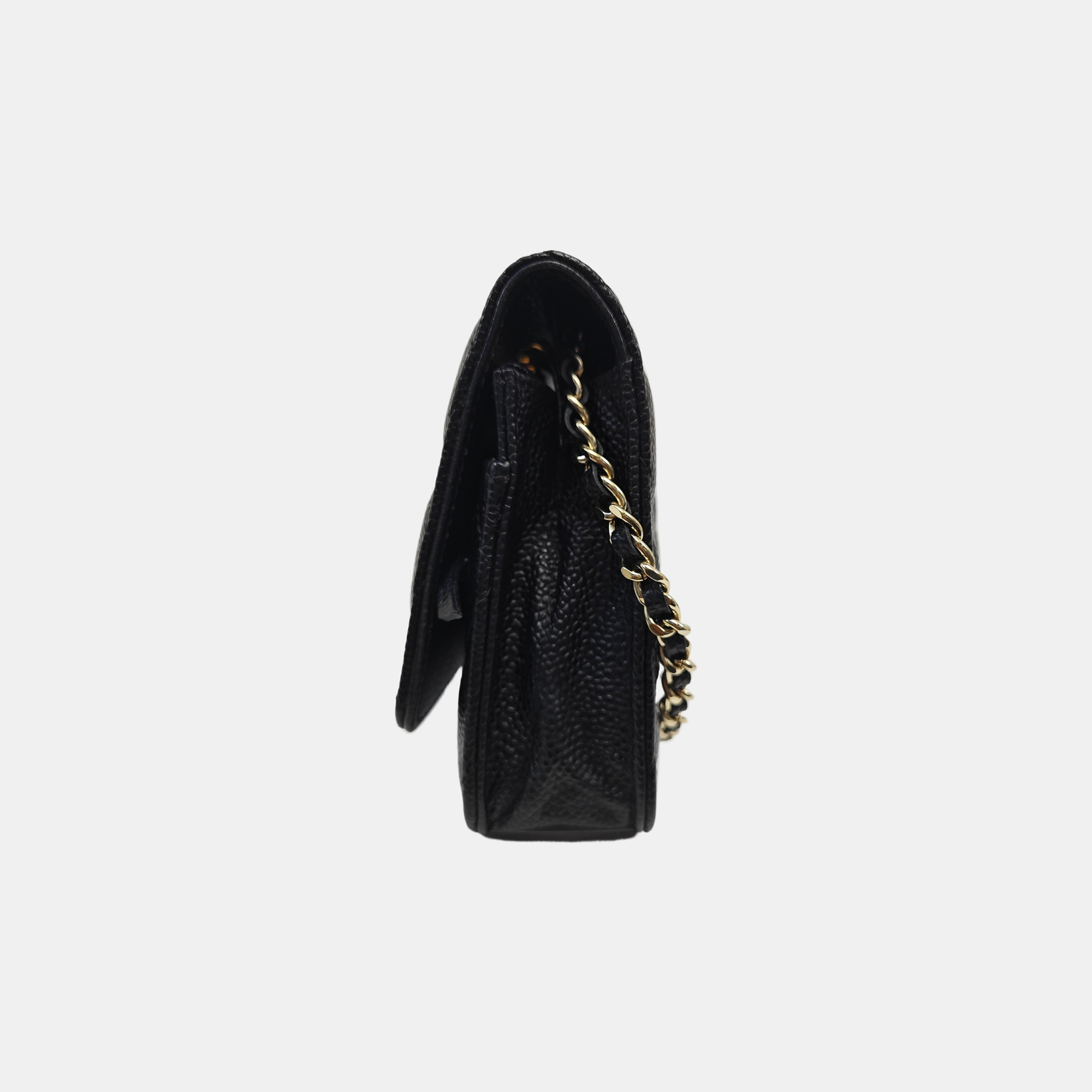 WOC Quilted Grained Calfskin Black