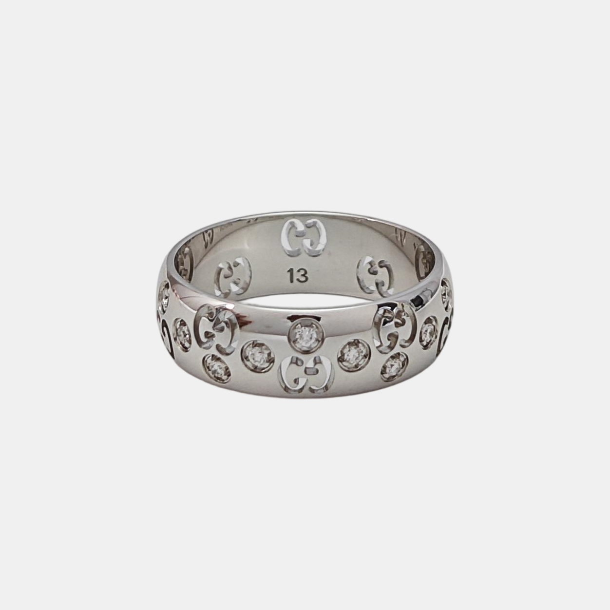 18k White Gold Silver Ring HK 13