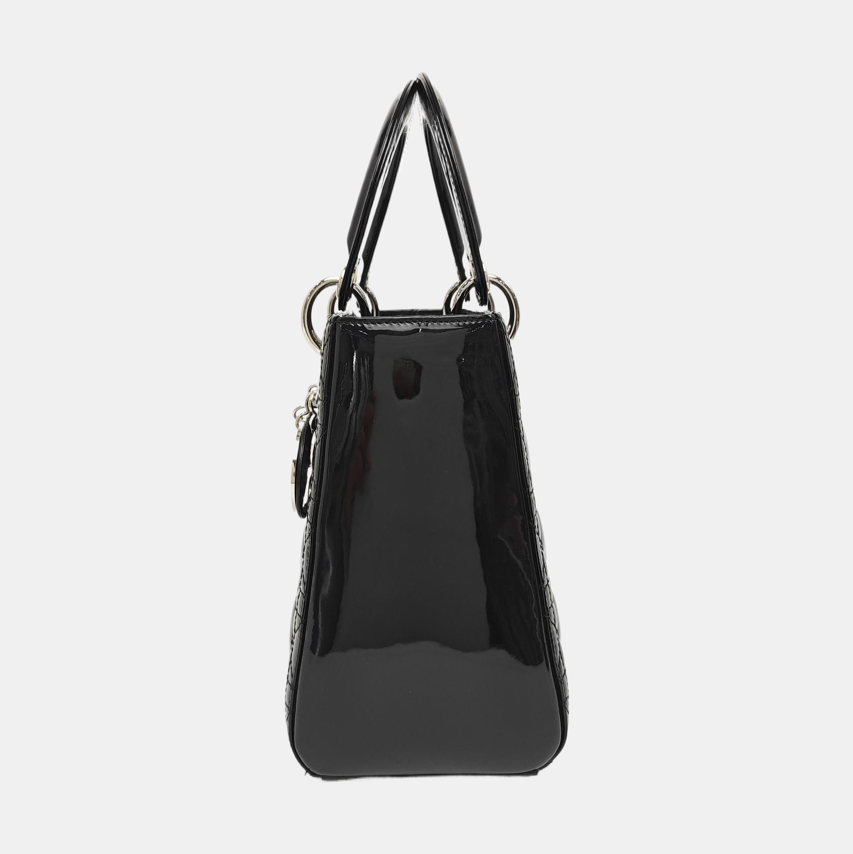 Lady Dior Medium Cannage Patent Leather Black