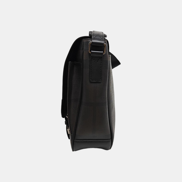 Coated Canvas Crossbody Bag Large Black