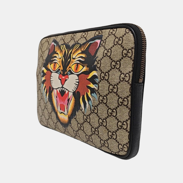 Authenticated pre-owned  GG Marmont Monogram Coated Canvas Beige - Clutch at Looply