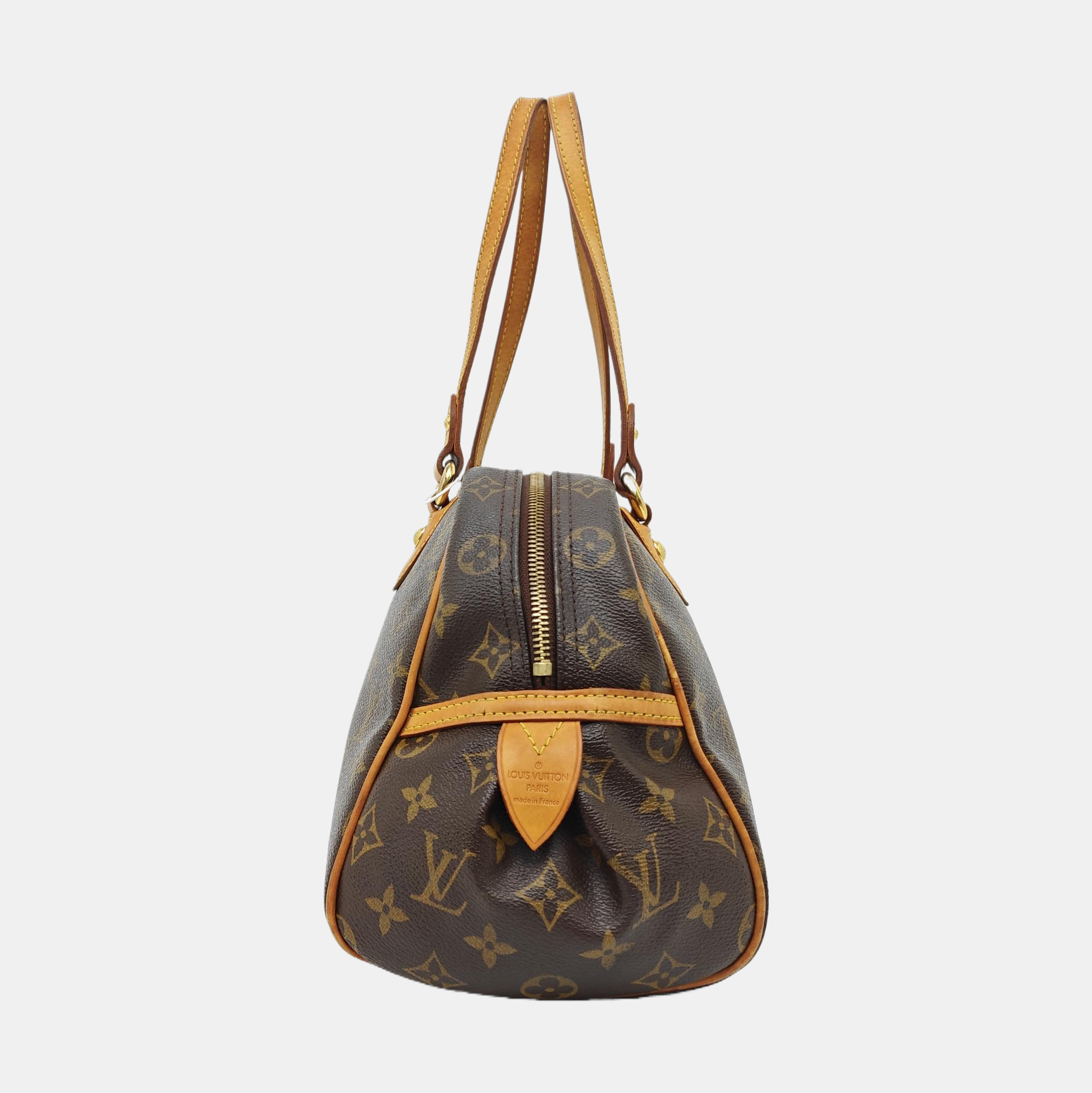 MONTORGUEI PM Monogram Coated Canvas Brown