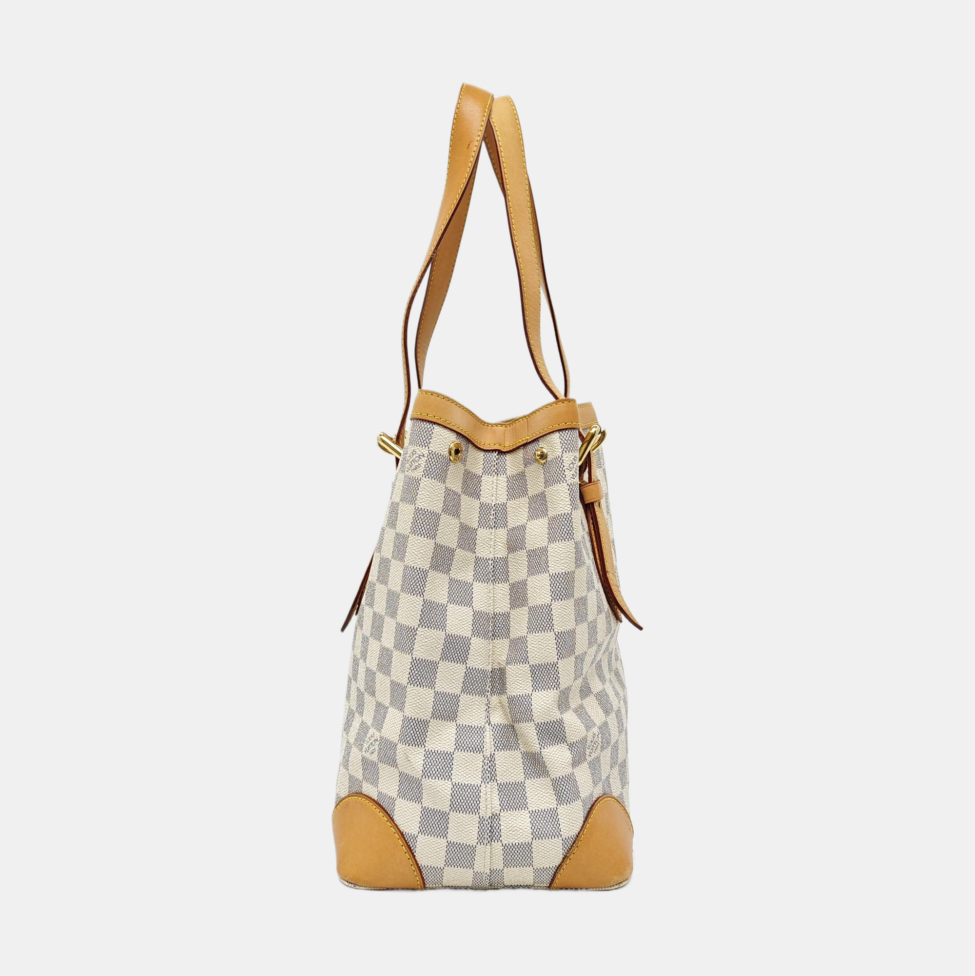 HAMPSTEAD MM Damier Azur Coated Canvas White