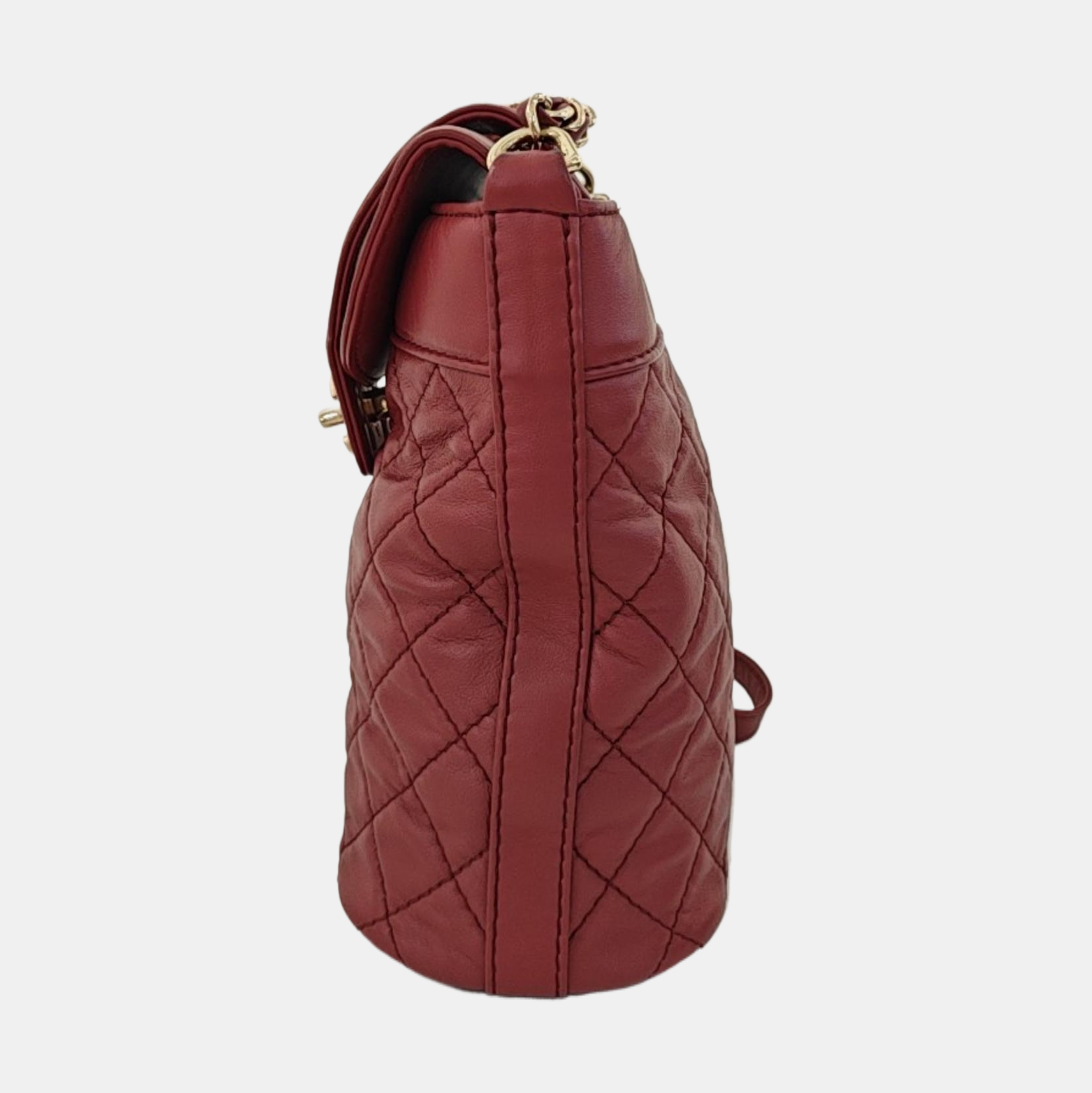 Quilted Calfskin Shoulder Bag Red