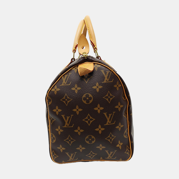 SPEEDY 30 Monogram Coated Canvas Brown