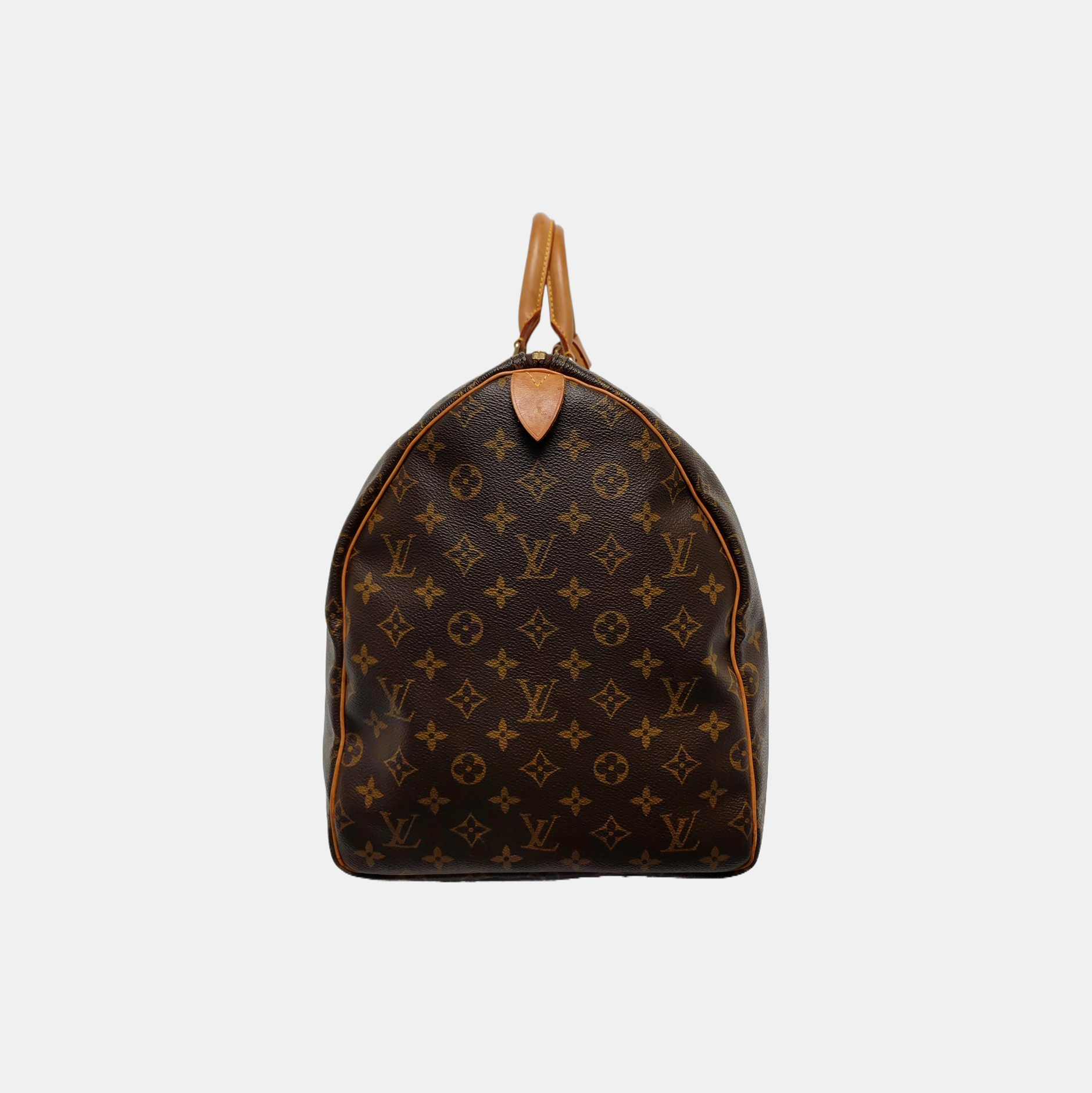 KEEPALL 55 Monogram Coated Canvas Brown