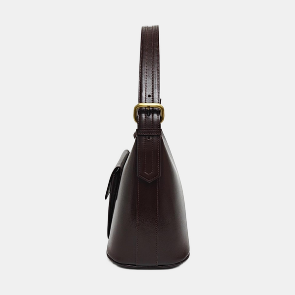 Calfskin Top Handle Bag Brown