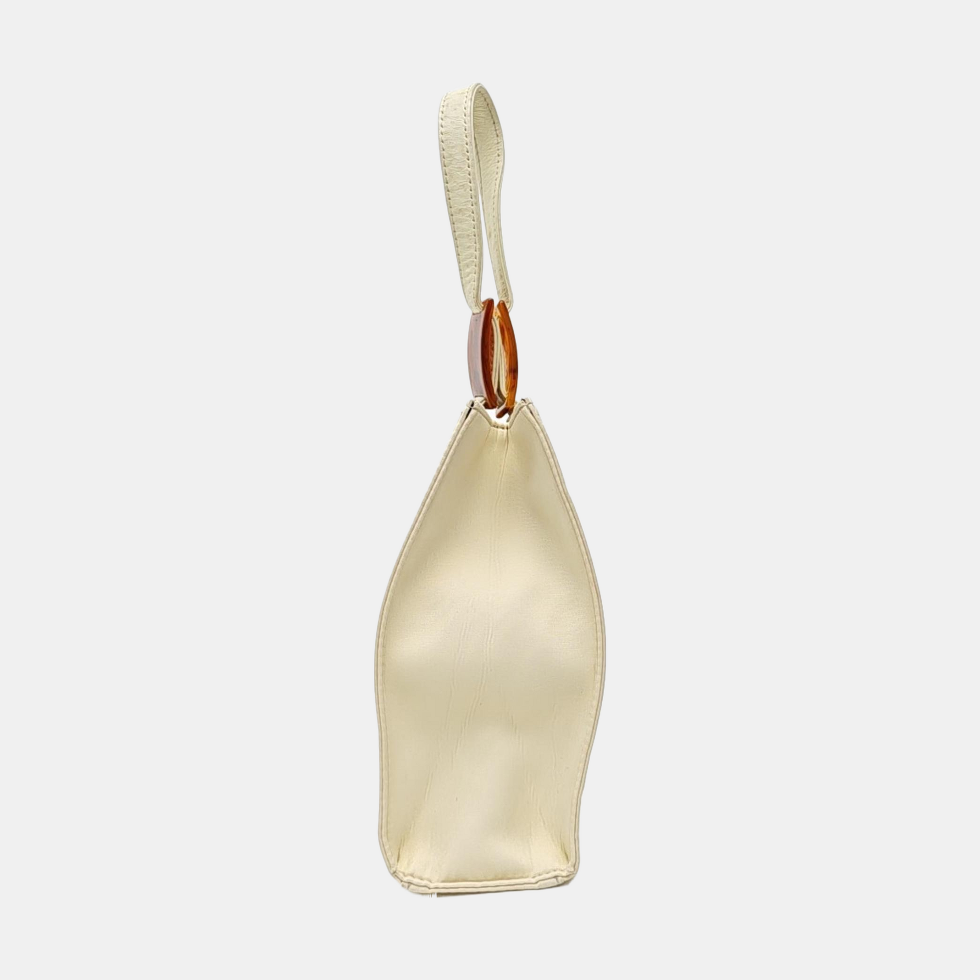 Fabric Top Handle Bag White