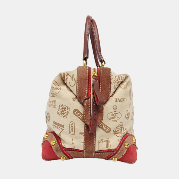 Nylon Top Handle Bag Beige